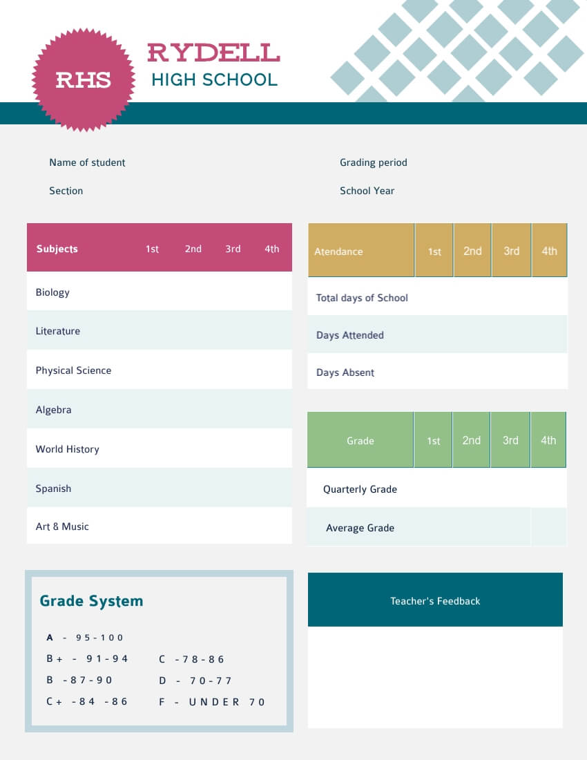 Student Report Card Template – Visme Within Student Grade Report Template