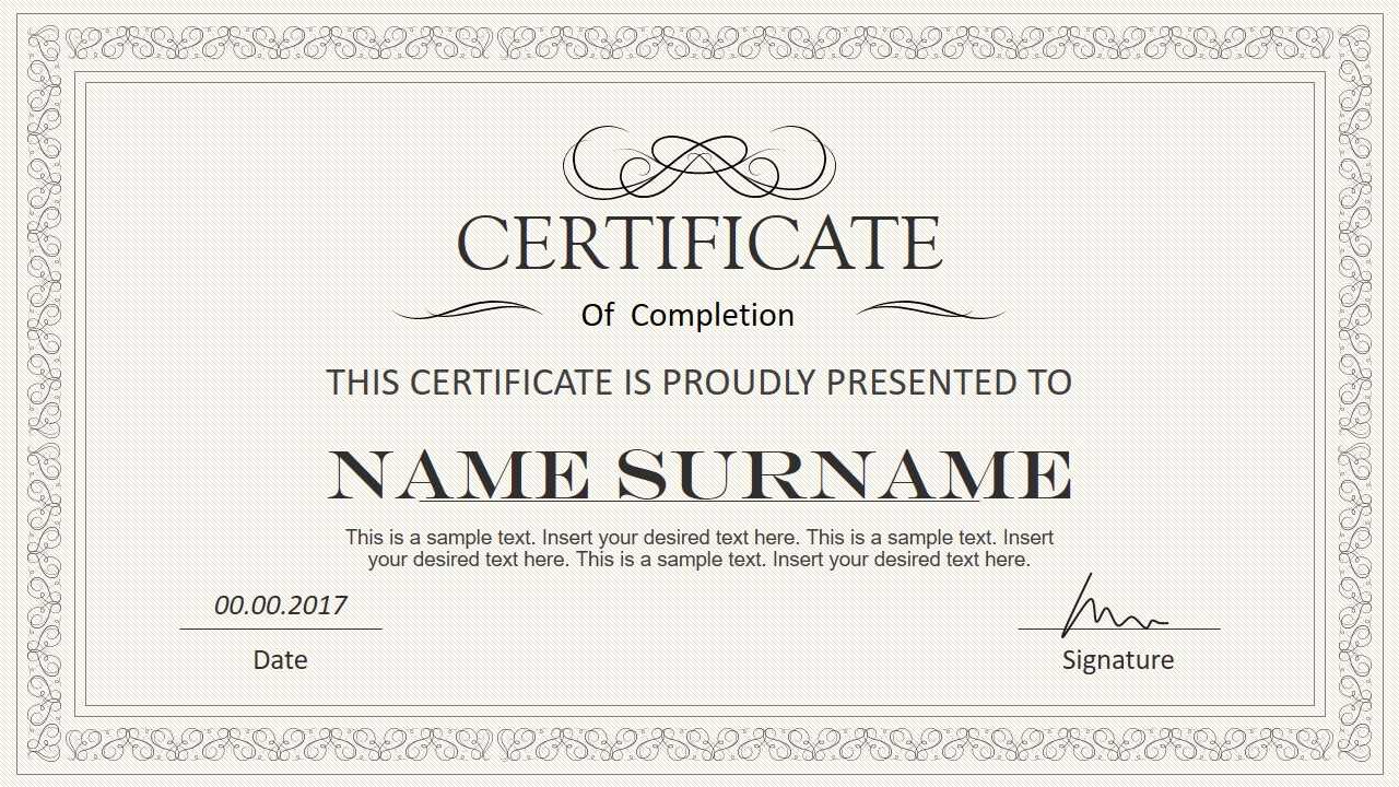 Stylish Certificate Powerpoint Templates Inside Powerpoint Award Certificate Template