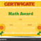 Sunflower Template For Preschool | Certificate Template With With Math Certificate Template