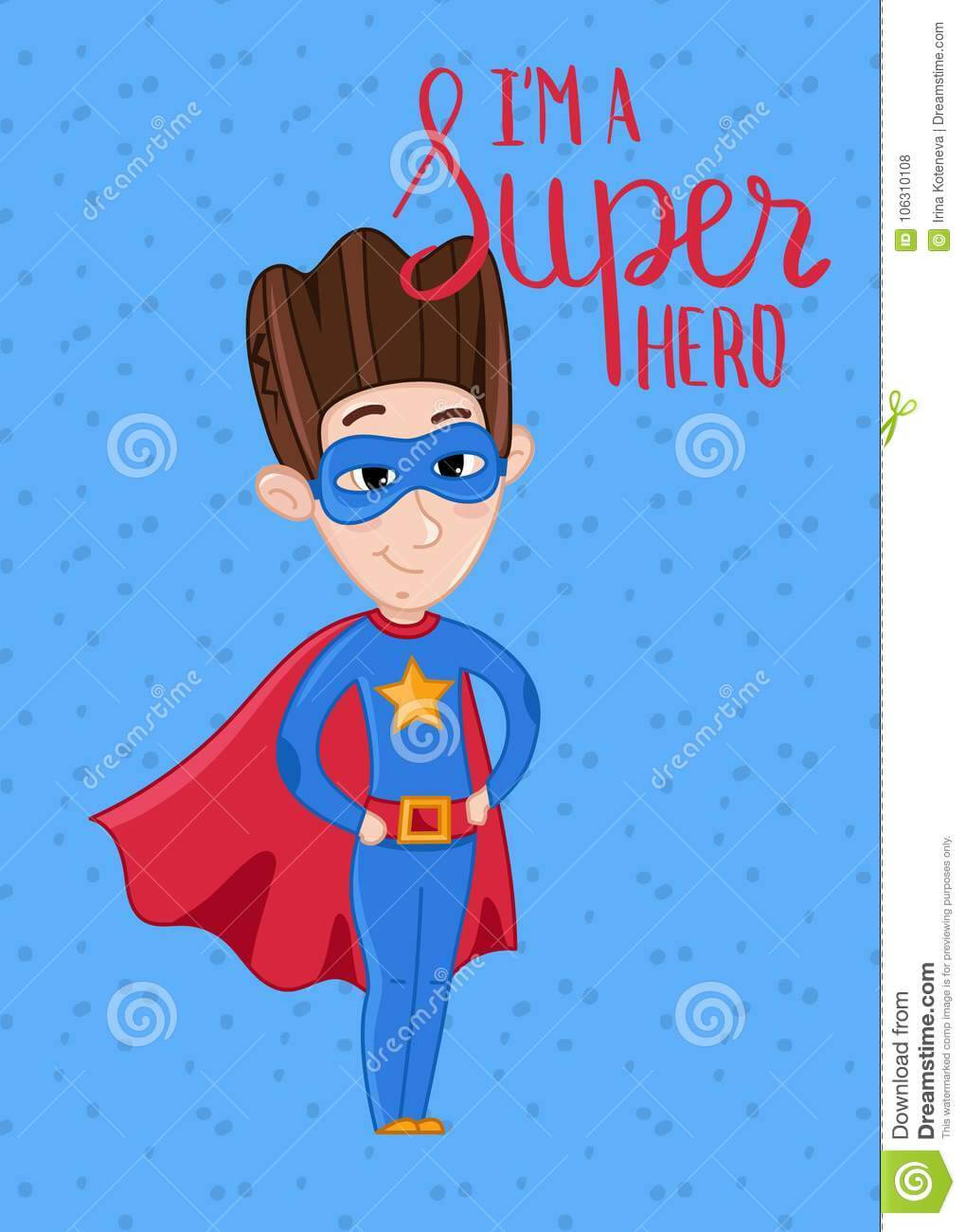 Super Hero Kids Postcard Template Stock Vector Intended For Superman Birthday Card Template