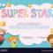 Super Star Award Template With Kids In Background With Star Of The Week Certificate Template