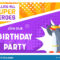 Superhero Birthday Party Banner Template, Cute Funny Penguin In Superhero Birthday Card Template
