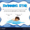 Swimming Star Certification Template With Swimmer Intended For Free Swimming Certificate Templates