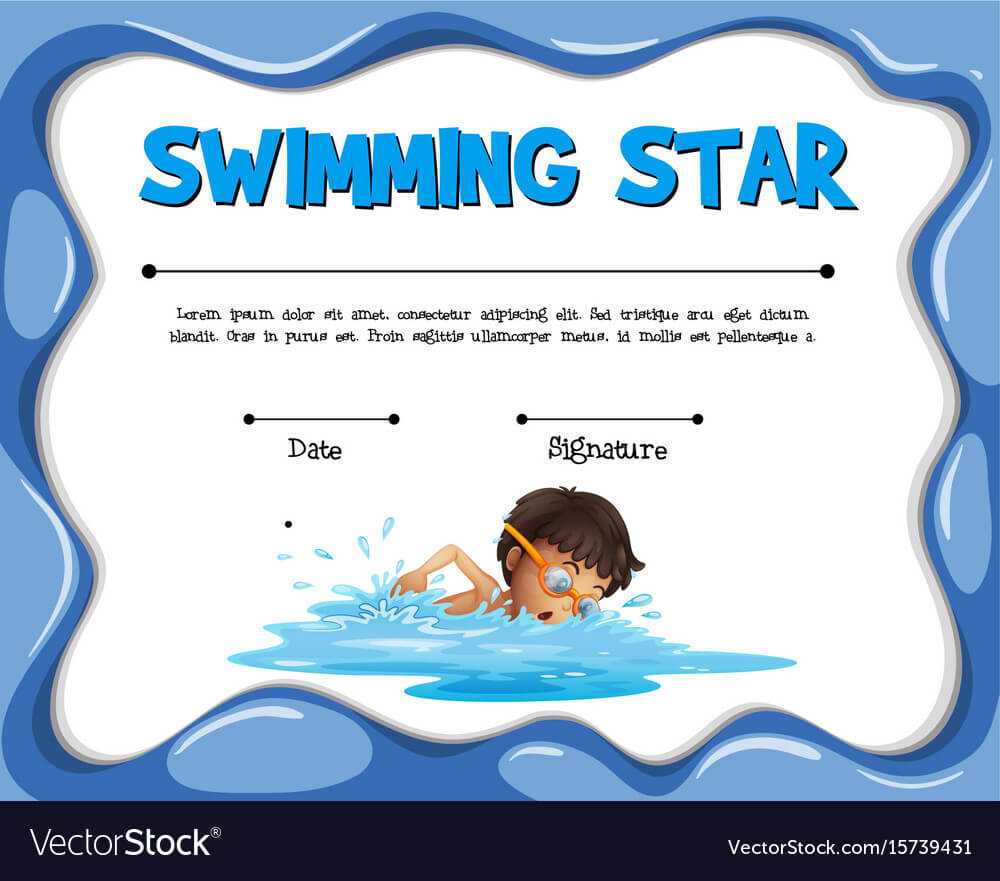 Swimming Star Certification Template With Swimmer Intended For Free Swimming Certificate Templates