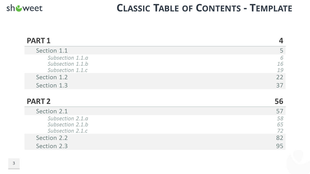 Table Of Content Free Powerpoint Template Regarding Blank Table Of Contents Template