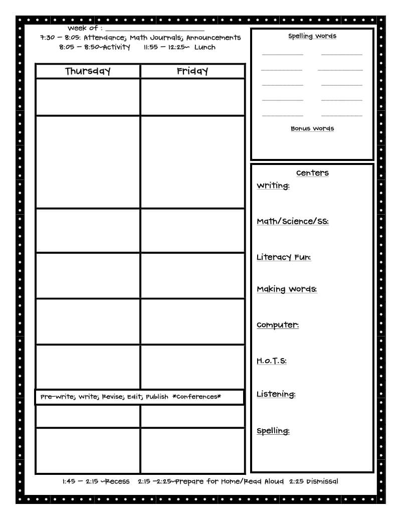 Tasarman Web: Lesson Plan Formats Within Making Words Template