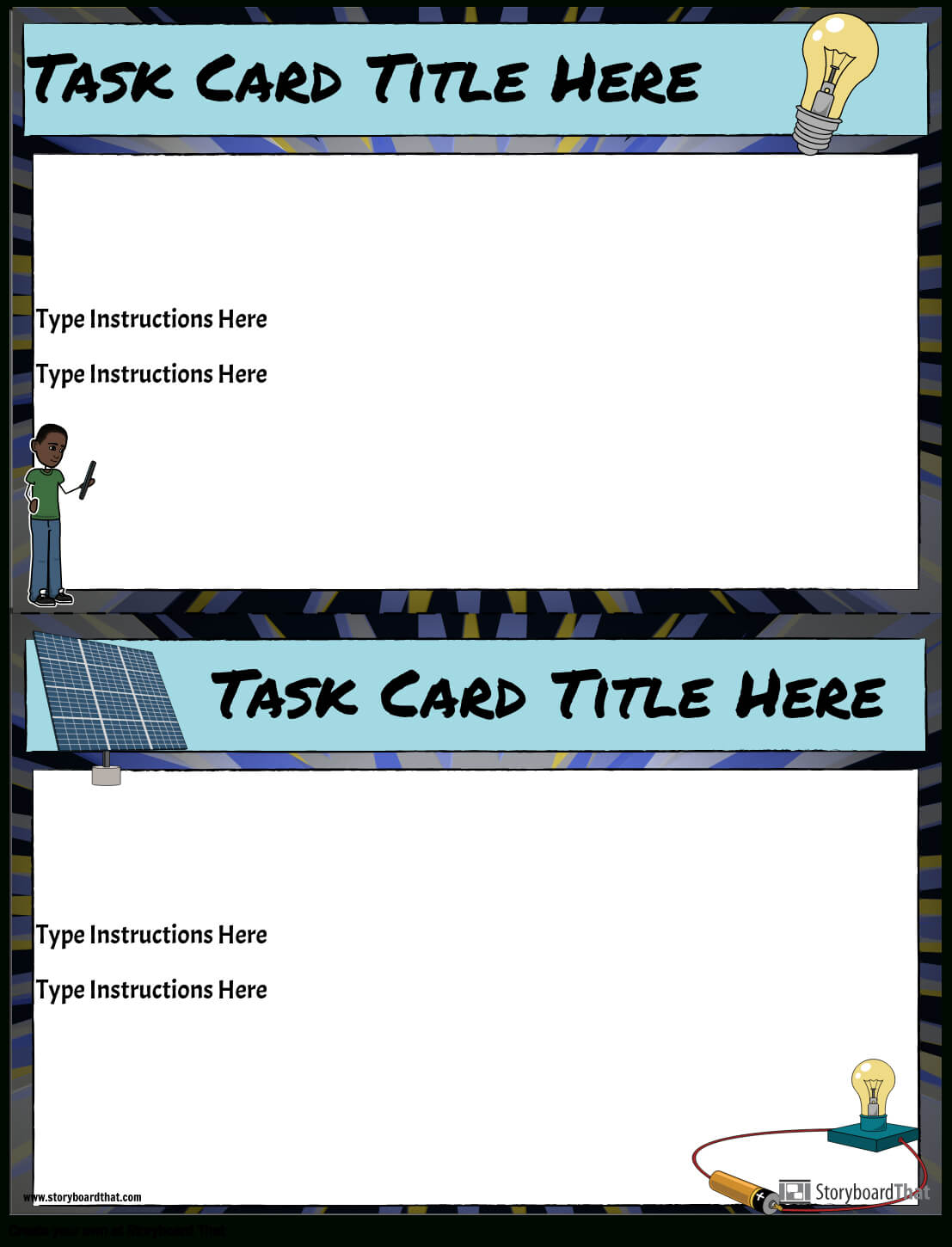 Task Card Template Storyboardanna Warfield Throughout Task Cards Template