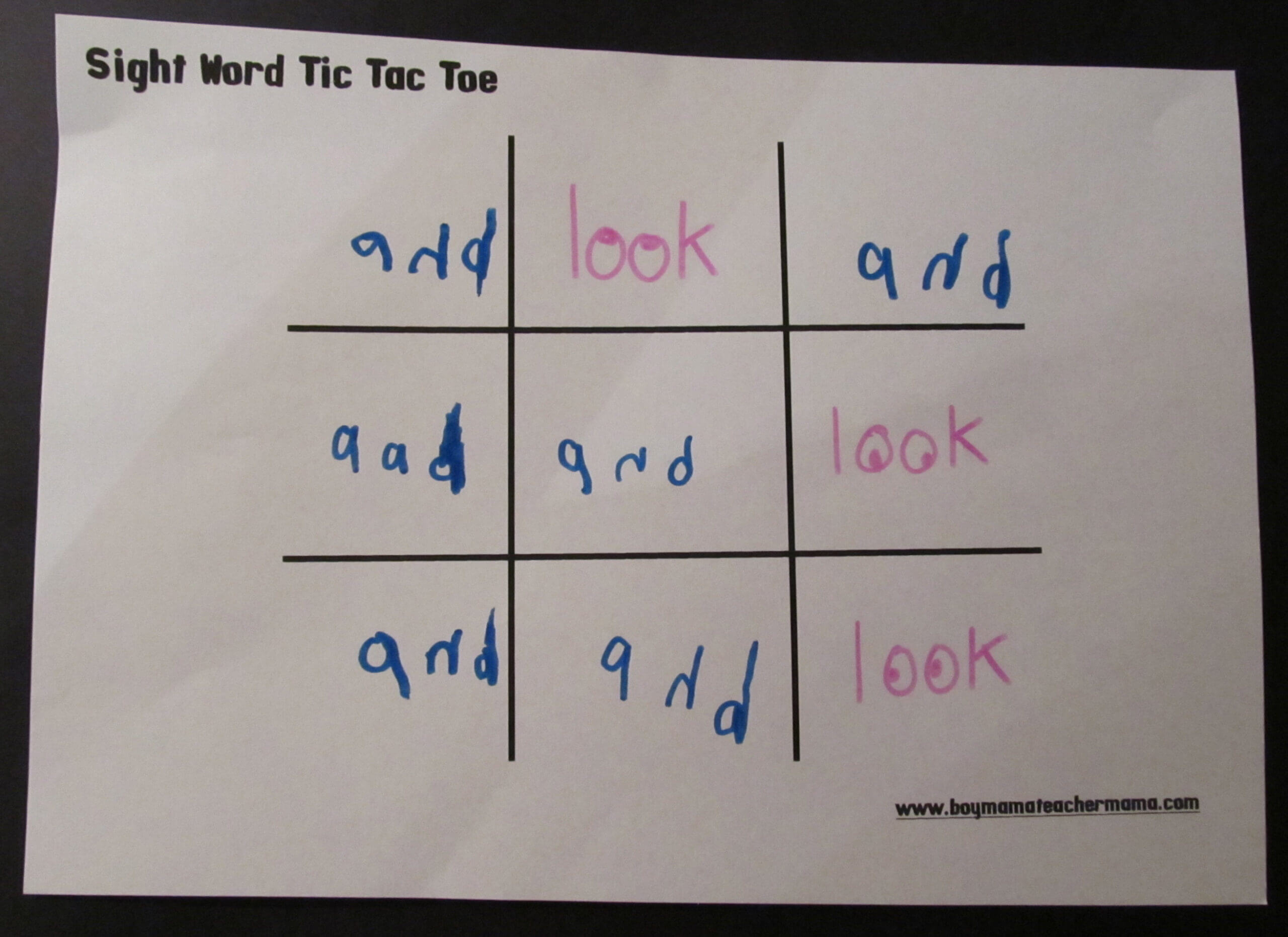 Teacher Mama: Sight Word Practice Made Fun – Boy Mama Pertaining To Tic Tac Toe Template Word
