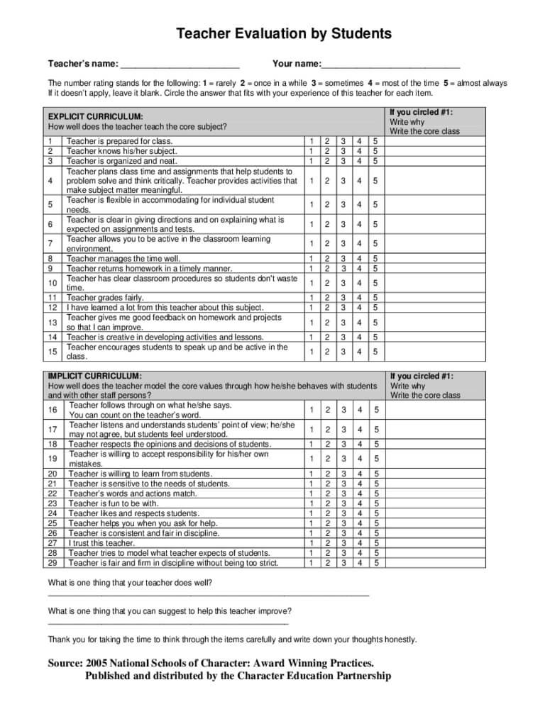 Teaching Feedback Form – 2 Free Templates In Pdf, Word Intended For Student Feedback Form Template Word