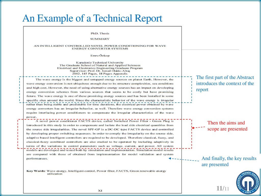 Technical Report Example - Yatay.horizonconsulting.co pertaining to ...