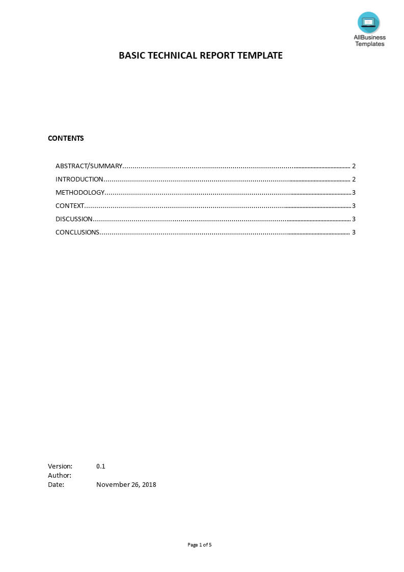 Technical Review Report | Templates At Allbusinesstemplates With Template For Technical Report