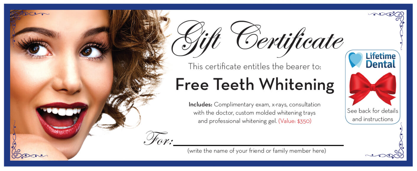 Teeth Whitening Gift Certificate Template Within This Certificate Entitles The Bearer To Template