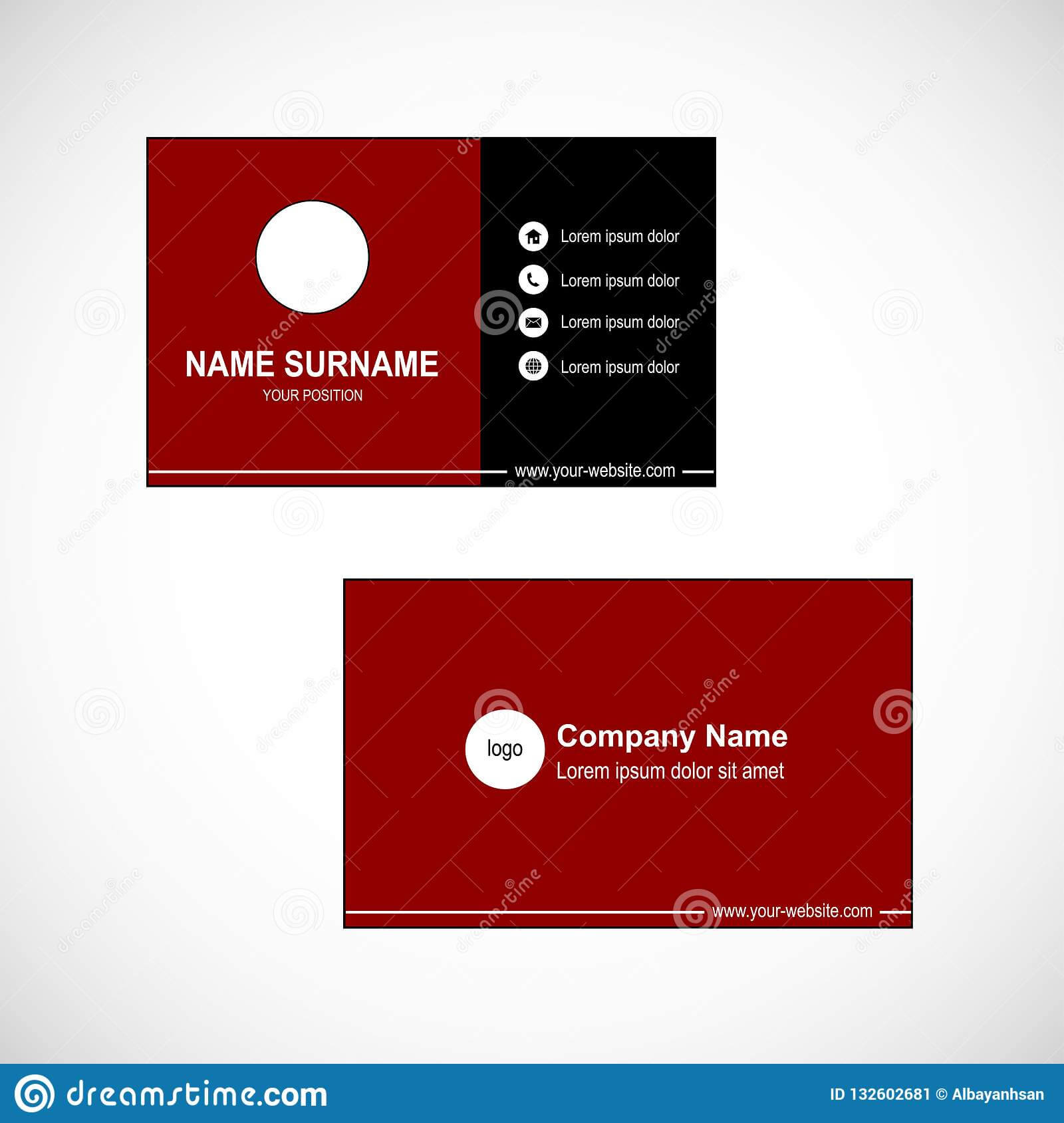 Template Business Card Vector Design Red Background Stock Pertaining To Template For Calling Card