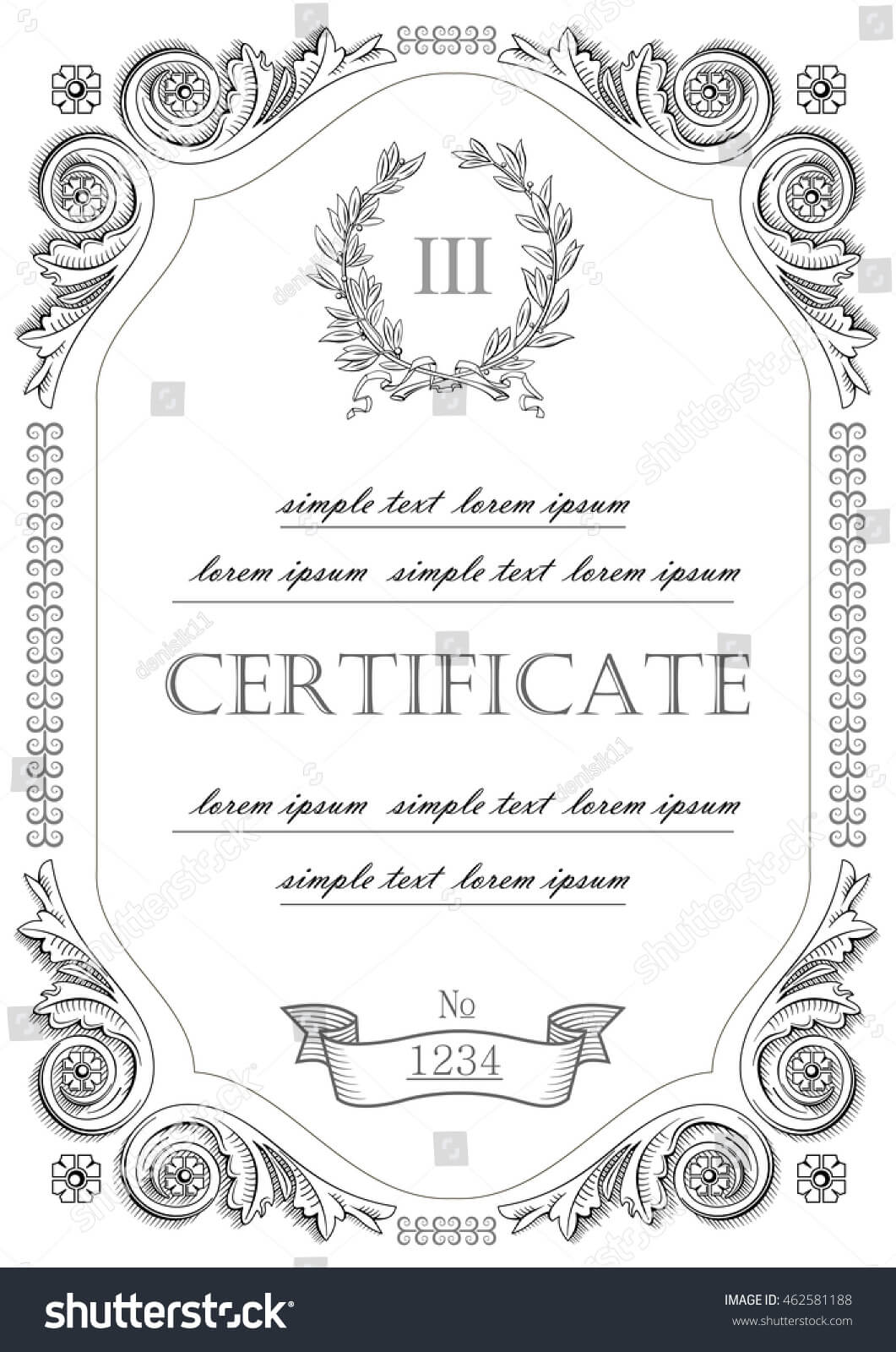 Template Certificate License Vintage Classicstyle Vector Inside Certificate Of License Template