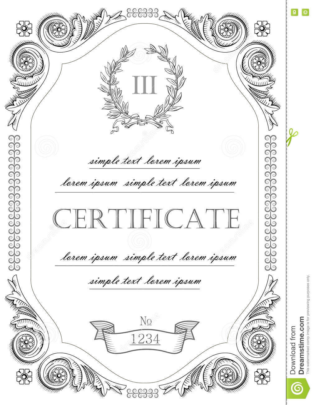 Template For The Certificate Stock Vector – Illustration Of Intended For Certificate Of License Template