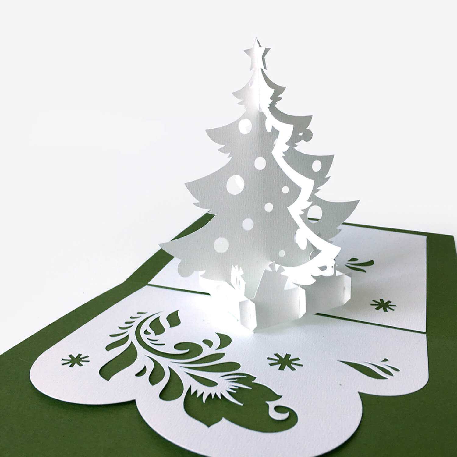 Template Pop Up Card «Christmas Tree» Inside 3D Christmas Tree Card Template