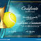 Tennis Certificate Diploma With Golden Cup Vector. Sport Throughout Tennis Gift Certificate Template