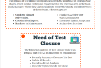 Test Closure:why It's Required? in Test Exit Report Template