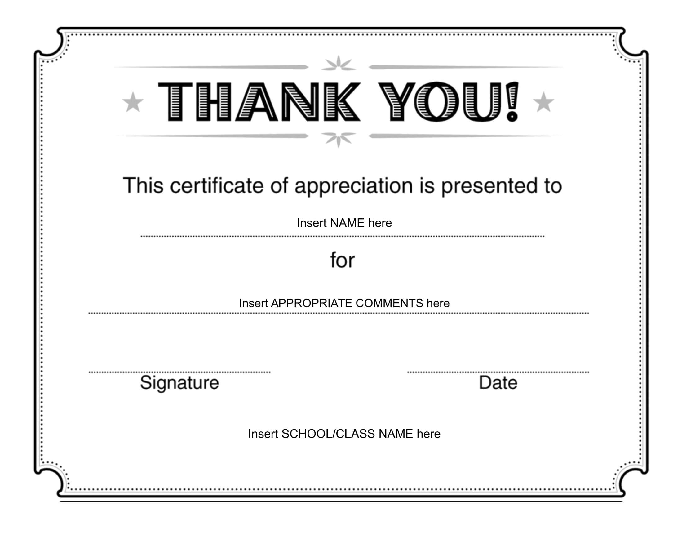 Thank You Certificate - Download Free Template In Farewell Certificate Template