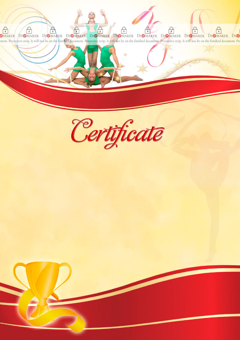 The Certificate Template «Rhythmic Gymnastics» – Dimaker Intended For Gymnastics Certificate Template