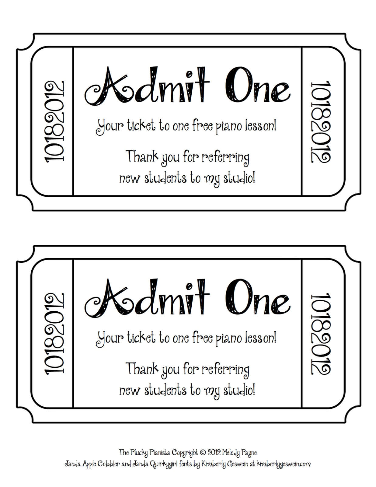 Ticket Clipart Template With Blank Admission Ticket Template