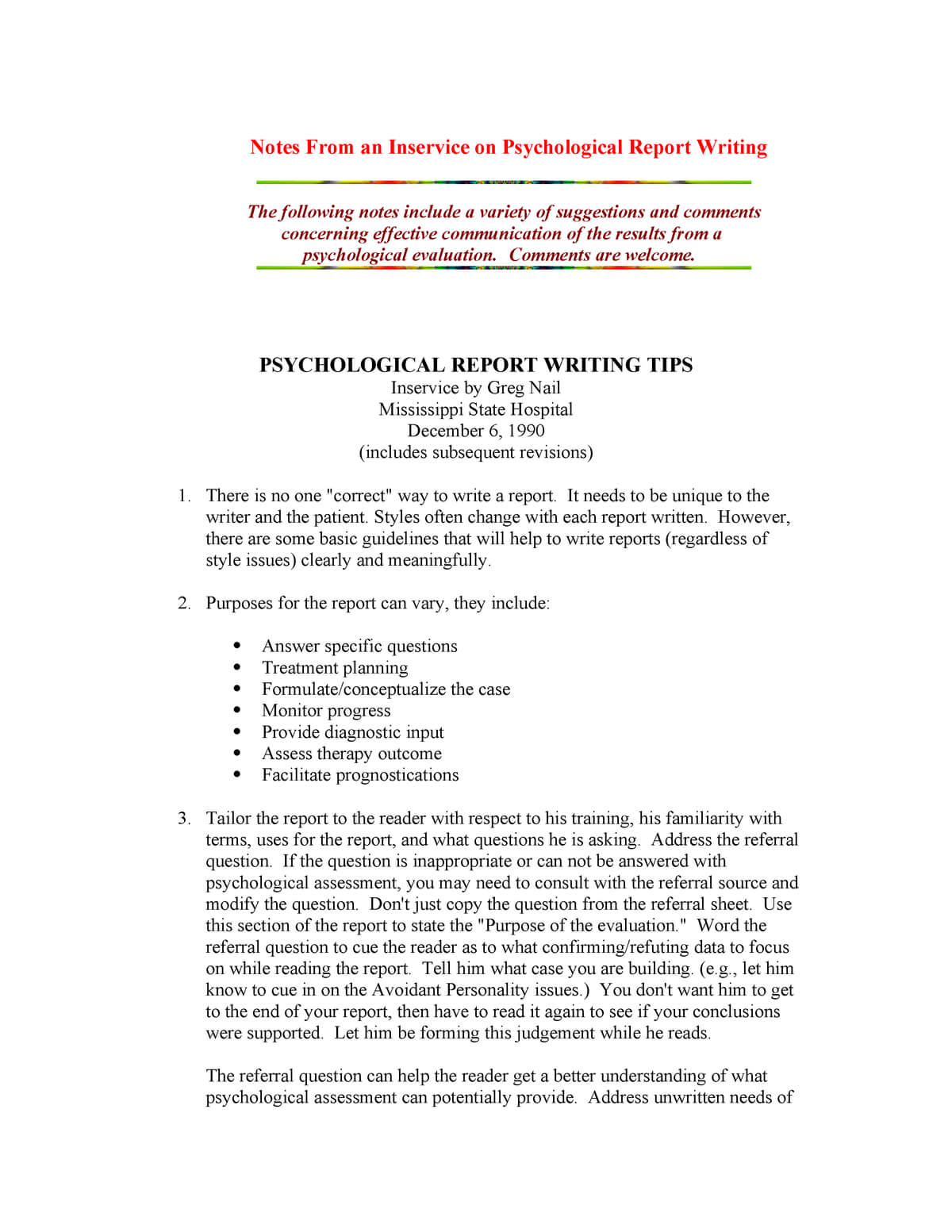 Tips In Psychological Report Writing – Psych 522 – Studocu With Psychoeducational Report Template