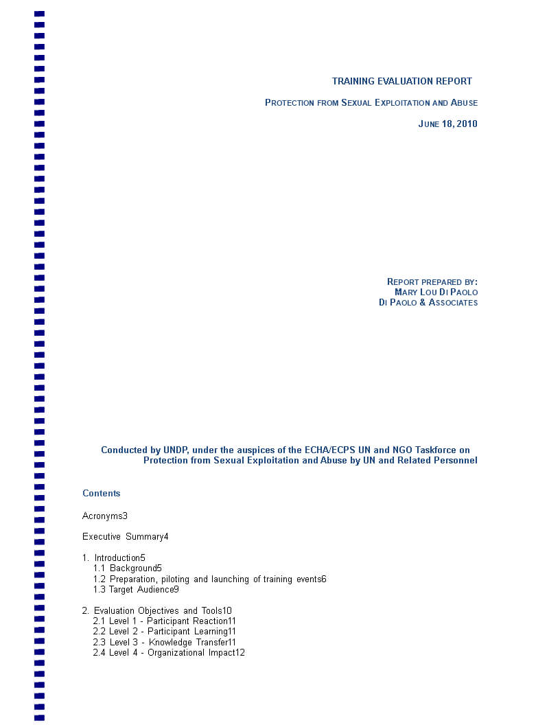 Training Evaluation Report | Templates At With Training Evaluation Report Template