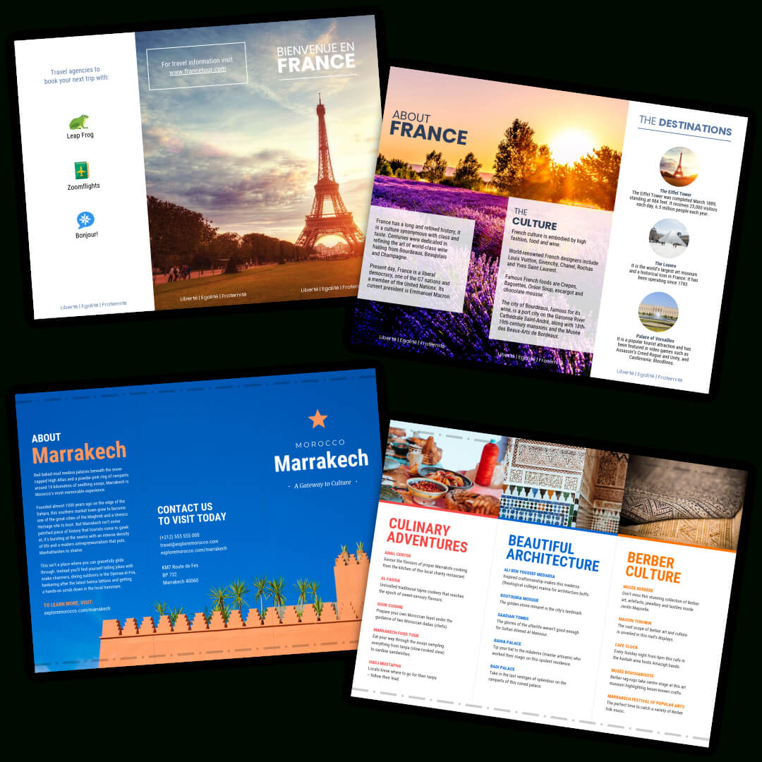 Travel Brochure Templates – Make A Travel Brochure – Venngage Regarding Travel Guide Brochure Template