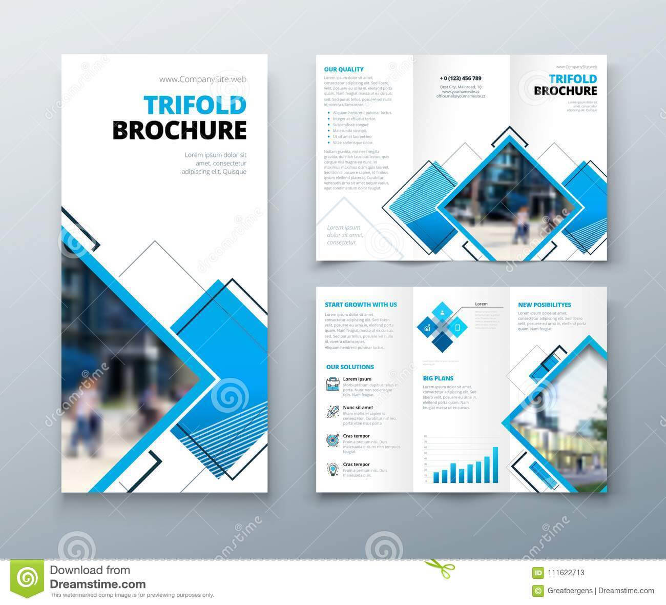 Tri Fold Brochure Design. Corporate Business Template For With Regard To Tri Fold Brochure Template Illustrator Free