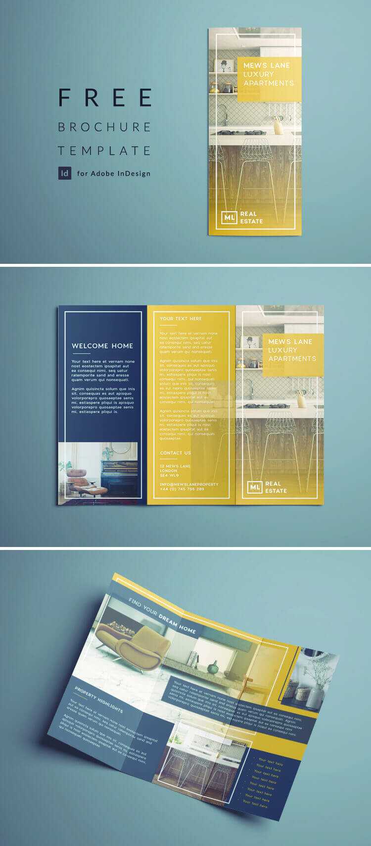 Tri Fold Brochure | Free Indesign Template In Z Fold Brochure Template Indesign