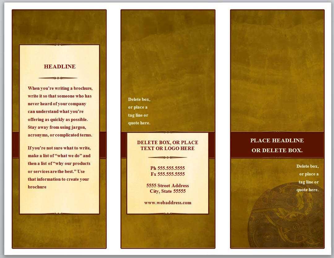 Tri Fold Brochure Template For Free Tri Fold Brochure Templates Microsoft Word