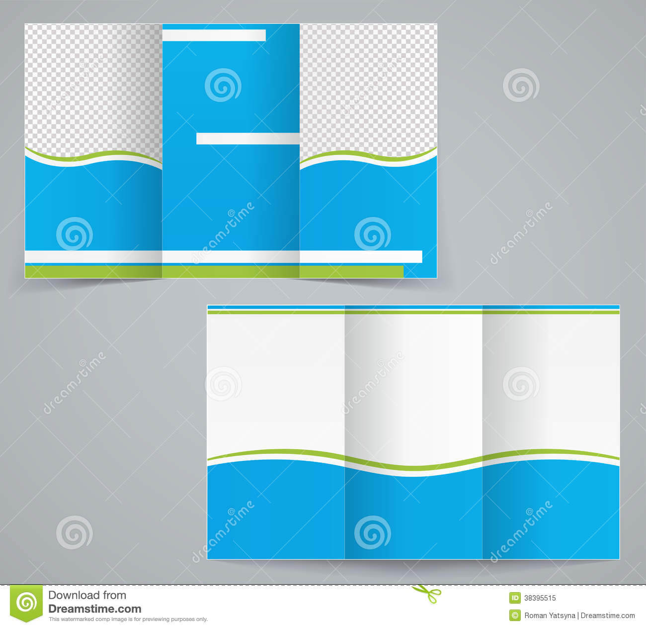 Tri Fold Business Brochure Template, Blue Design Stock For 6 Sided Brochure Template