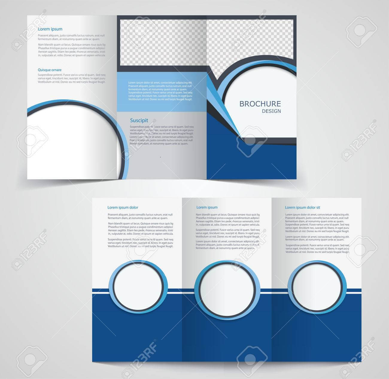 Tri Fold Business Brochure Template, Two Sided Template Design,.. Inside Double Sided Tri Fold Brochure Template