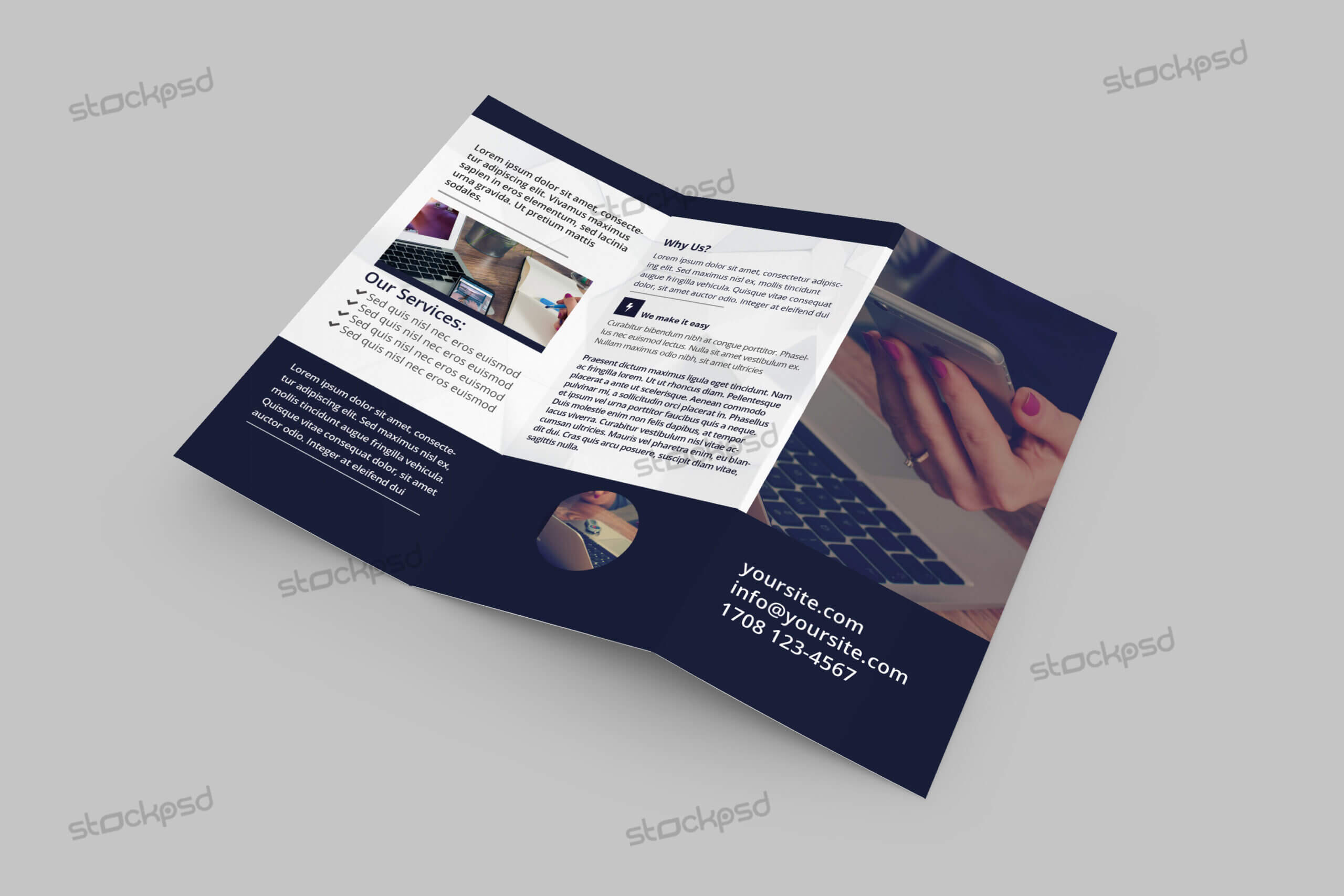 Tri Fold Corporate Brochure – Free Psd Template – Free Psd Within Brochure 3 Fold Template Psd
