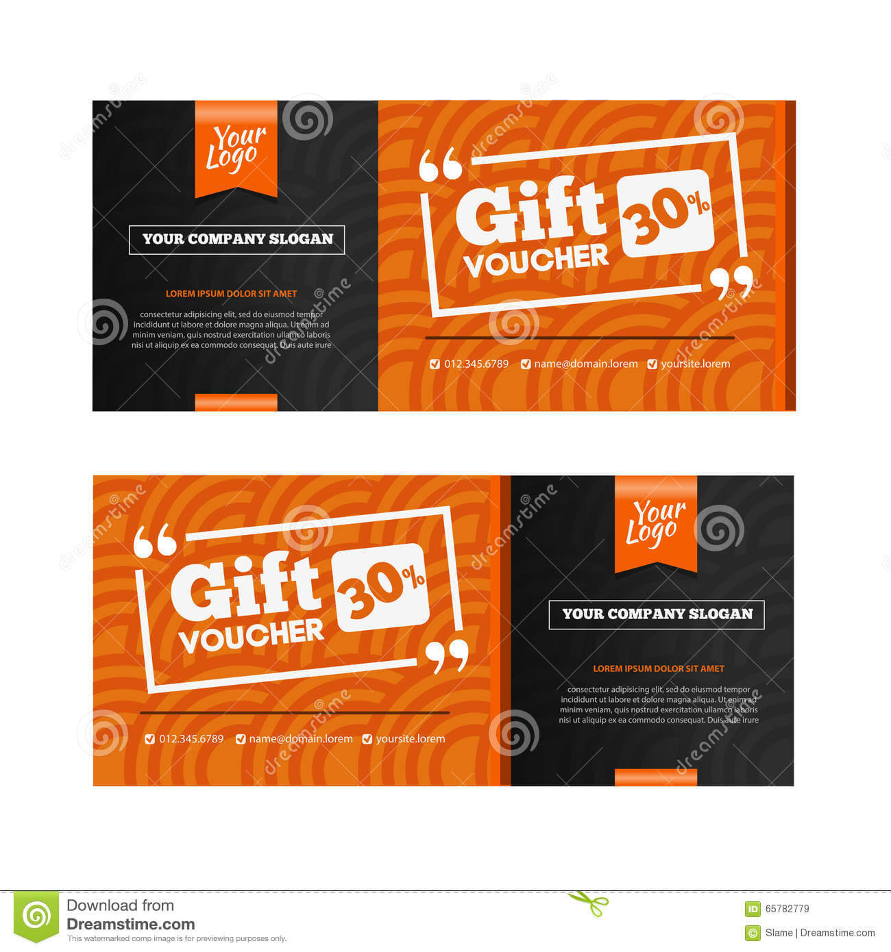 Two Coupon Voucher Design. Gift Voucher Template With Amount Regarding Restaurant Gift Certificate Template