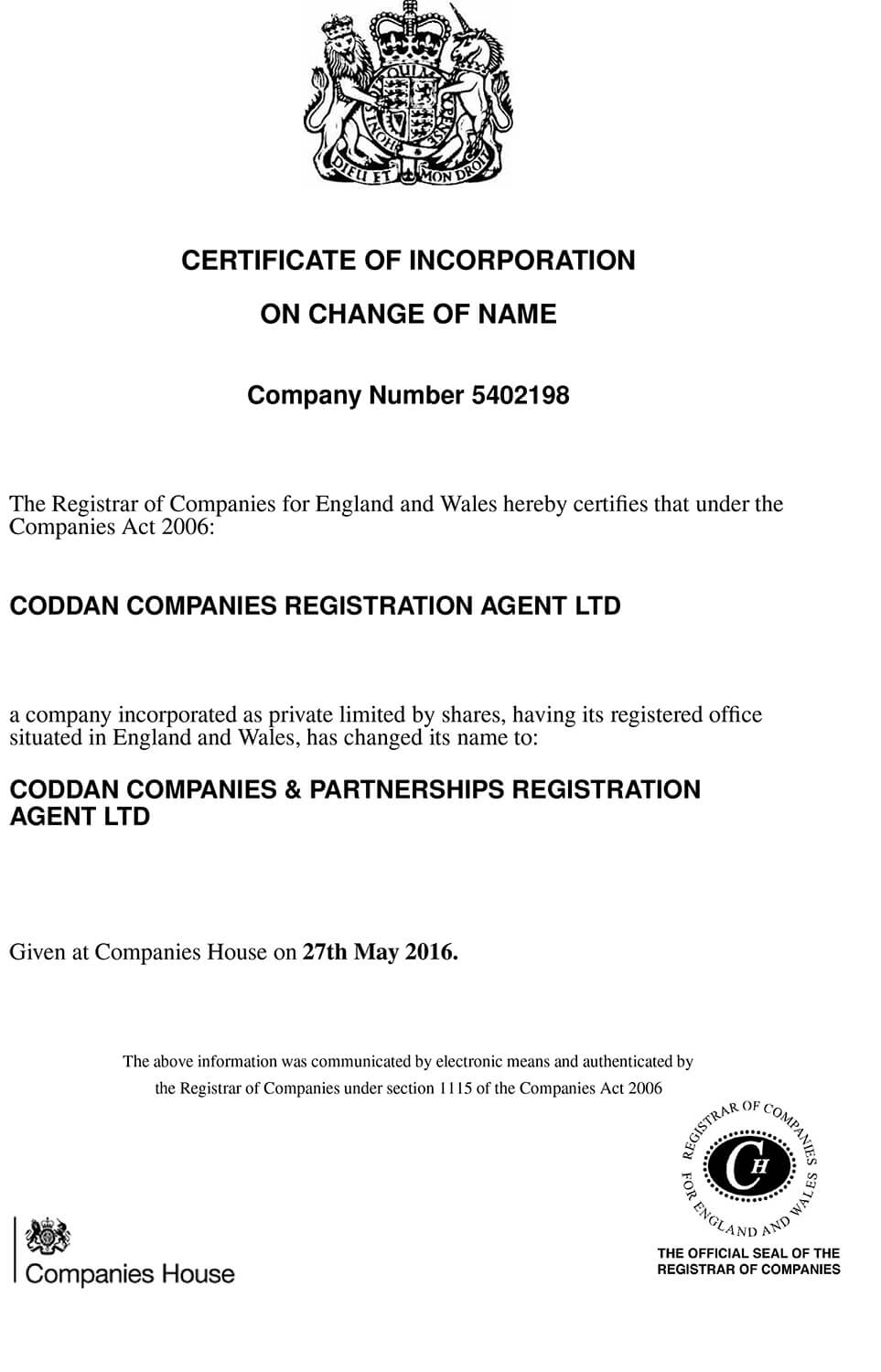 Uk About Company Registration Agent | About Coddan Company With Regard To Share Certificate Template Companies House