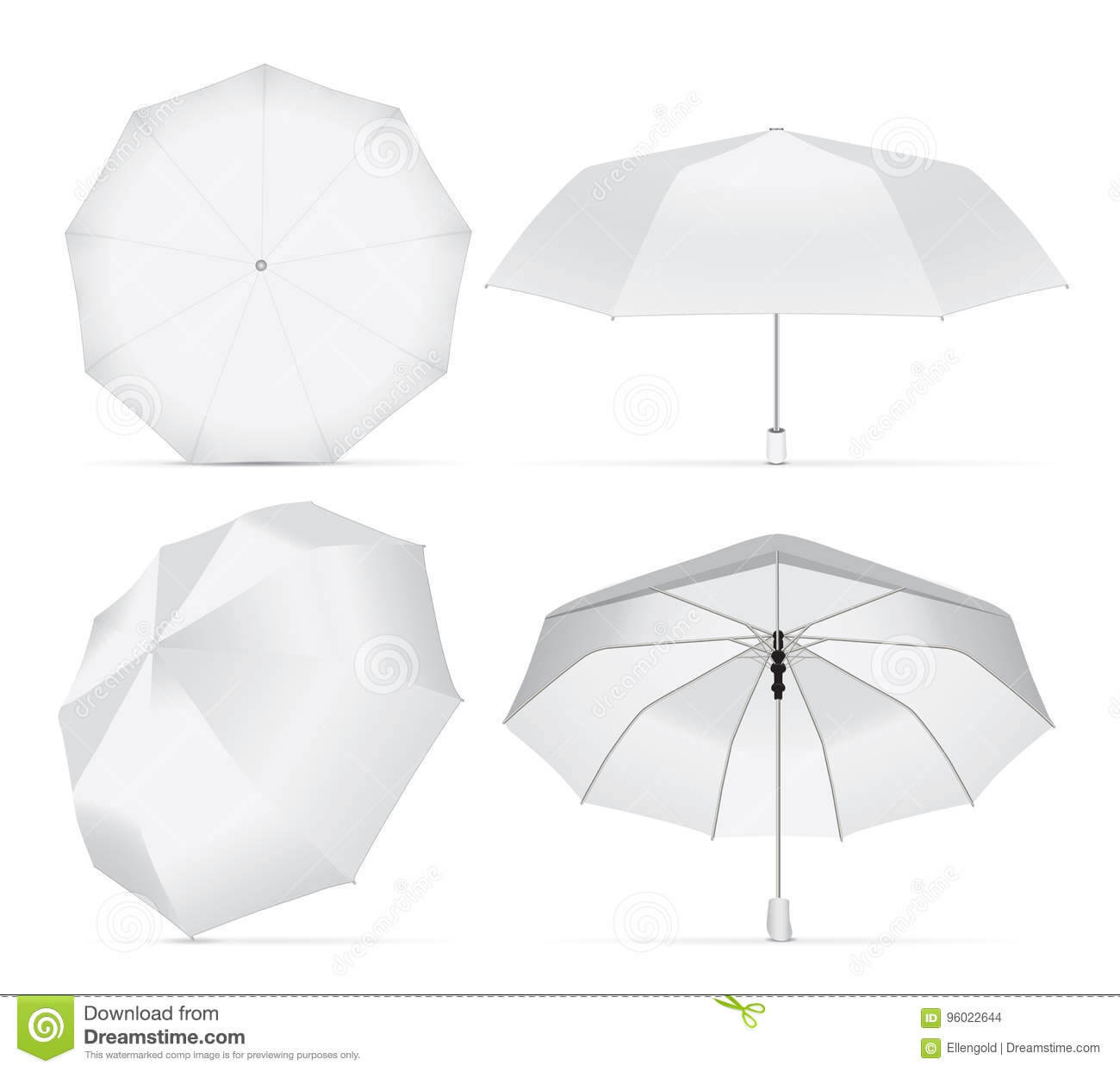 Umbrella For Your Design And Logo. Stock Vector With Blank Umbrella Template