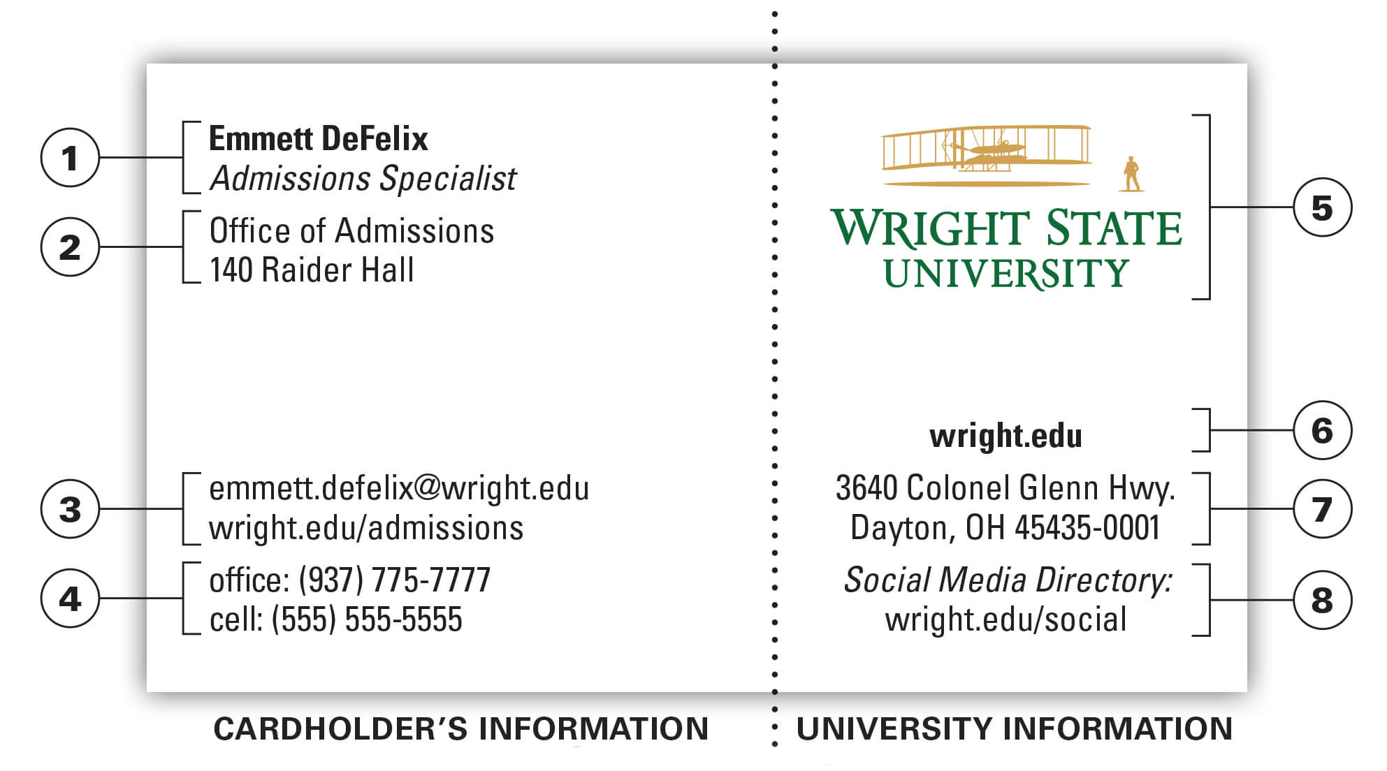 University Business Card | The Wright State University Brand With Graduate Student Business Cards Template