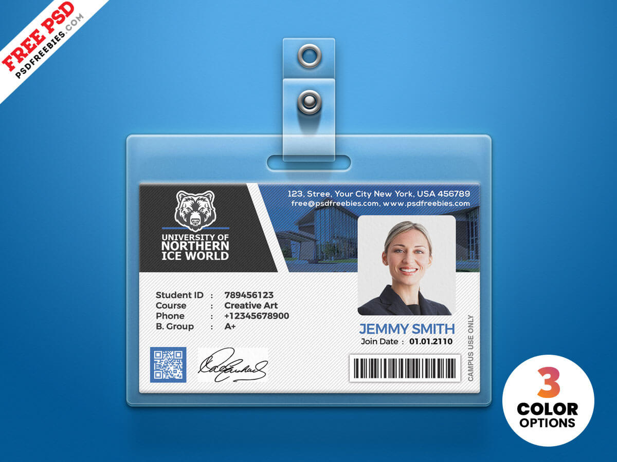 University Student Identity Card Psdpsd Freebies On Dribbble Regarding Template For Id Card Free Download