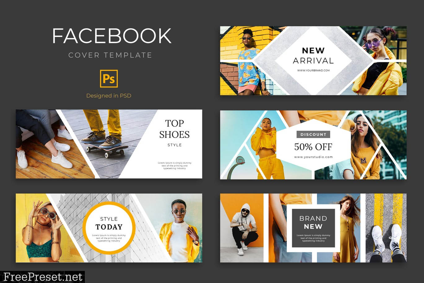 Urban Fashion Facebook Cover Template H8Y3Xku Within Photoshop Facebook Banner Template