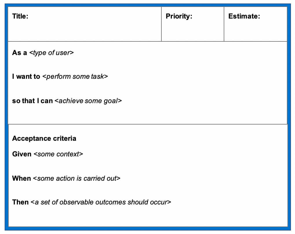 User Story Template Examples For Product Managers | Aha! With Regard To User Story Template Word