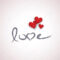 Valentine Card Template With Handwritten Word Love And Red with Valentine Card Template Word