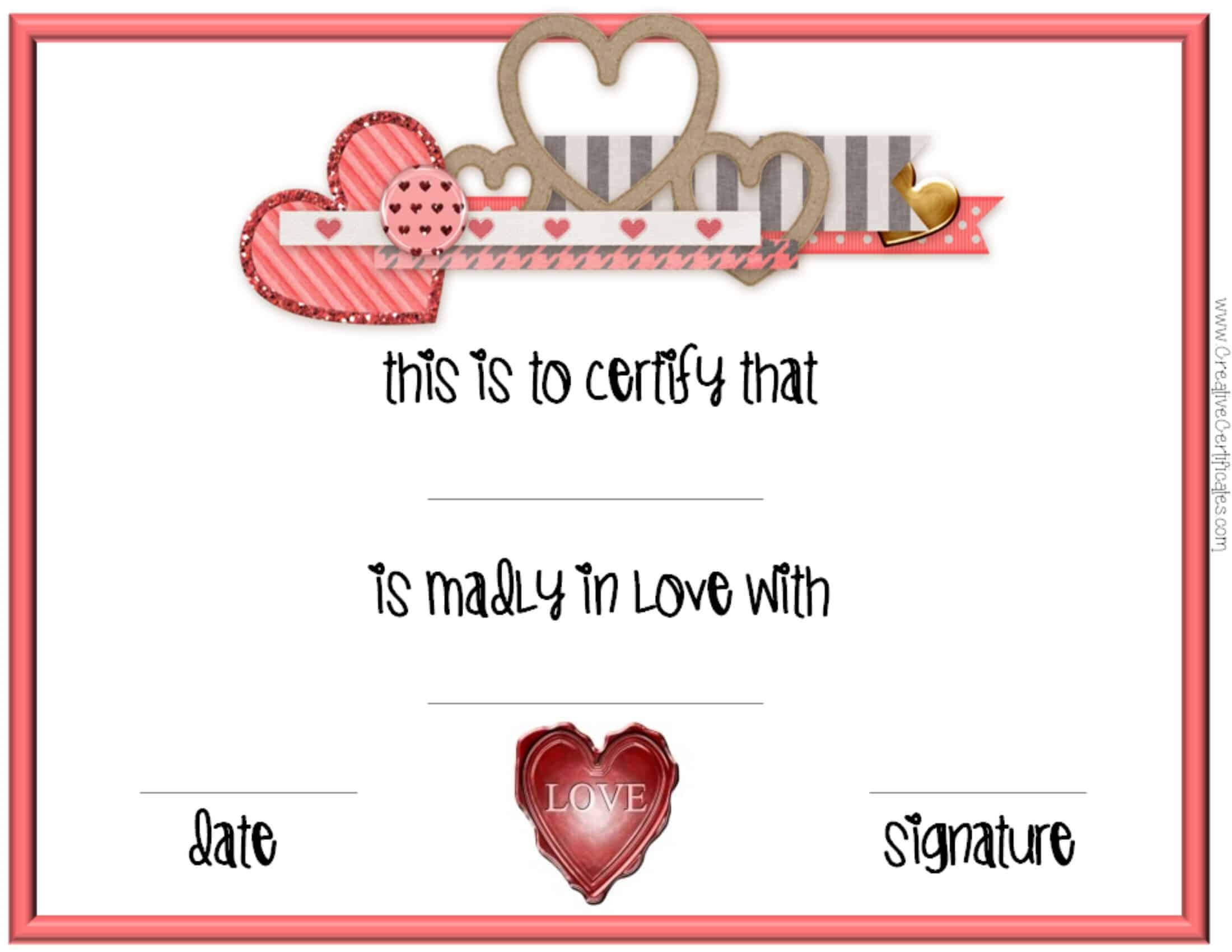 Valentine Certificate Templates ] – Free Clip Art From For Love Certificate Templates