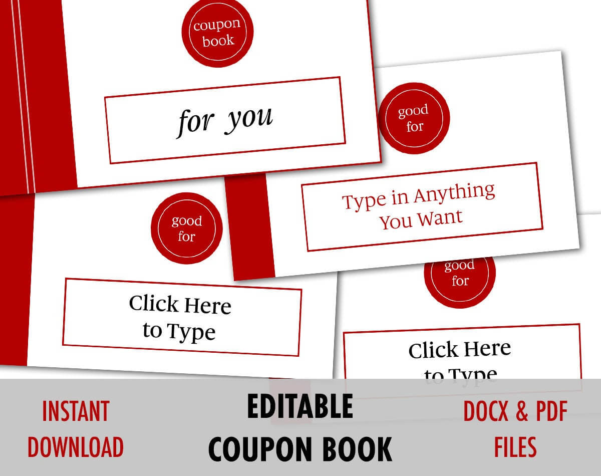 Valentines Day Gift For Him, Editable Love Coupon, Love With Regard To Love Coupon Template For Word