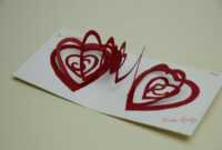 Valentine's Day Pop Up Card: Spiral Heart Tutorial inside Heart Pop Up Card Template Free