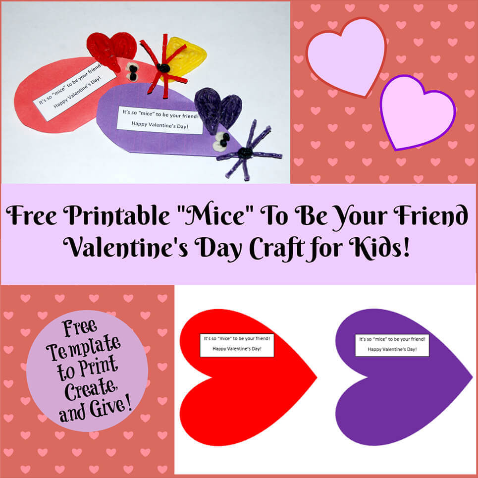 Valentine's Day Printable Card Crafts For Kids To Create Inside Valentine Card Template For Kids