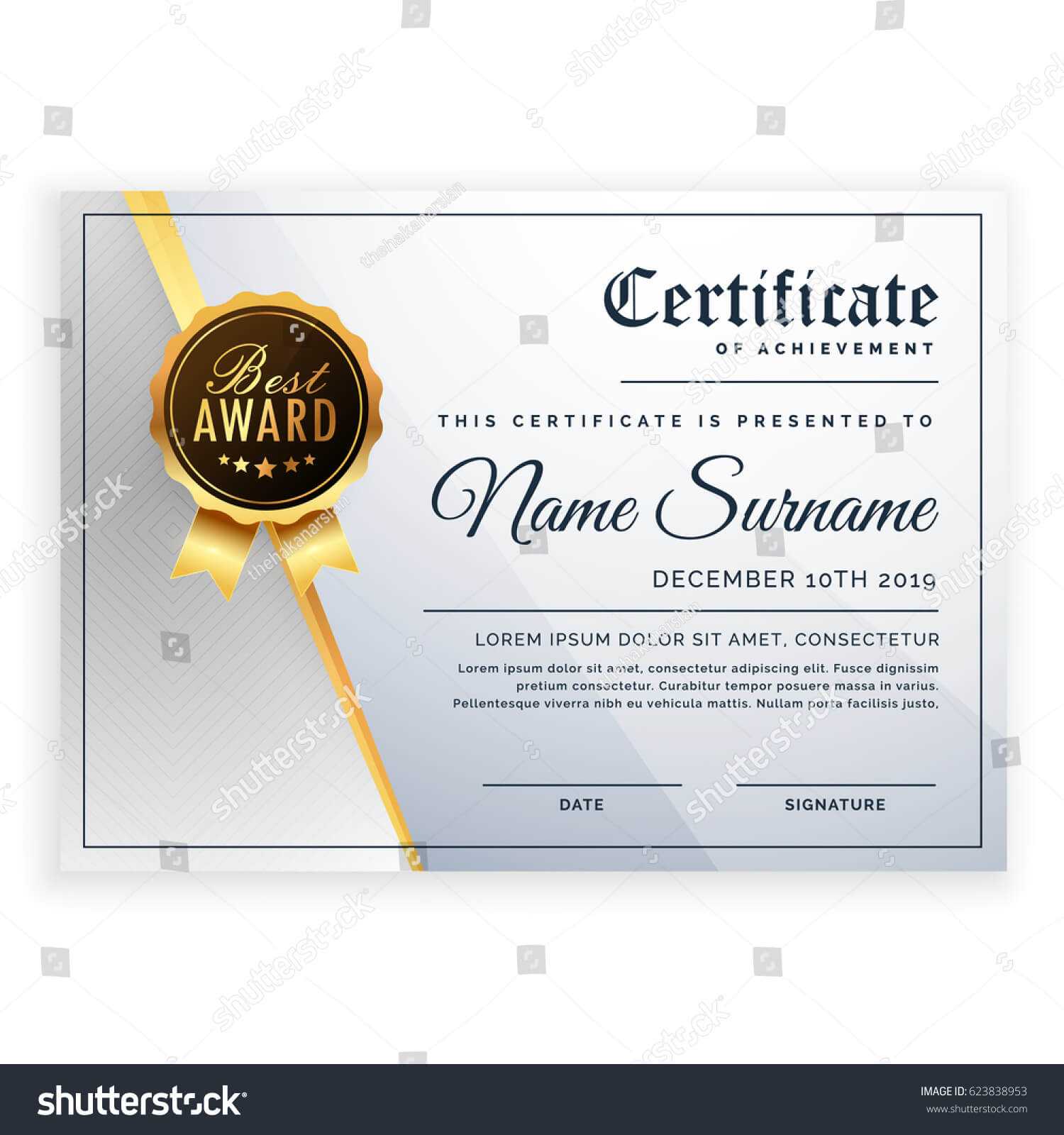 Vector Certificate Template Beautiful Certificate Template Pertaining To Beautiful Certificate Templates