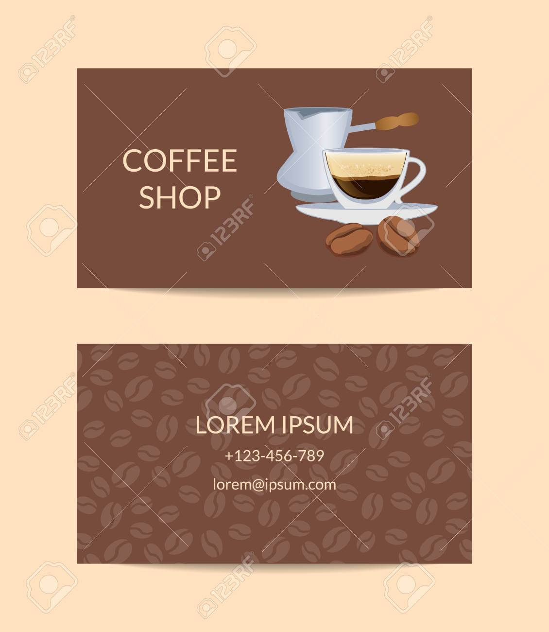 Vector Coffee Shop Or Company Business Card Template Pertaining To Coffee Business Card Template Free