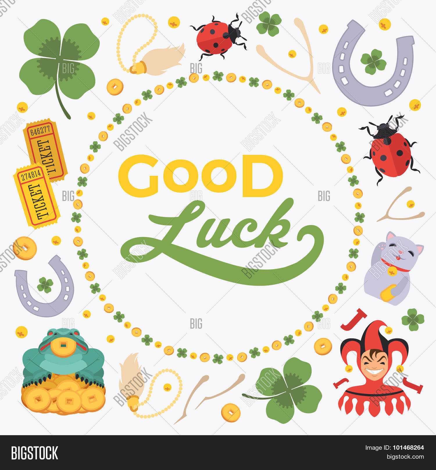 Vector Decorating Vector & Photo (Free Trial) | Bigstock For Good Luck Card Template