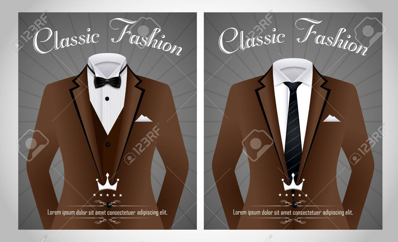 Vector Illustration Of Business Suit Template With Black Tie.. For Tie Banner Template